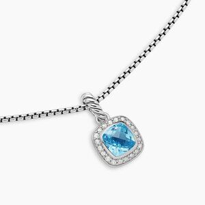 David Yurman Petite Albion® Necklace Sterling Silver w/ Blue Topaz/Diamonds